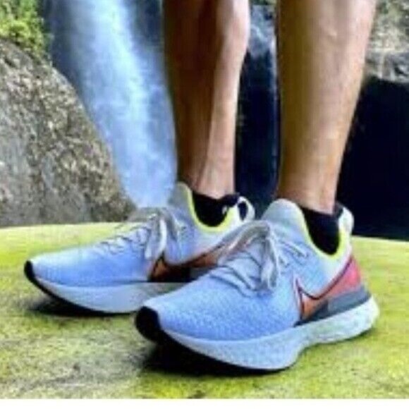 Nike React sneakers mens Infinity Run Particle Grey Volt in size 12 - Picture 10 of 10